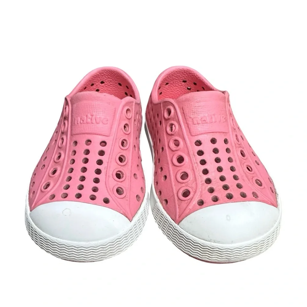 Native Shoes Pink Slip-On Perforated Kids Sneakers